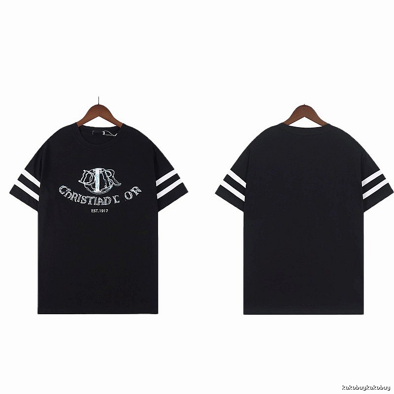 Dior Embroidered Vintage-style Black Short-sleeve T-shirt