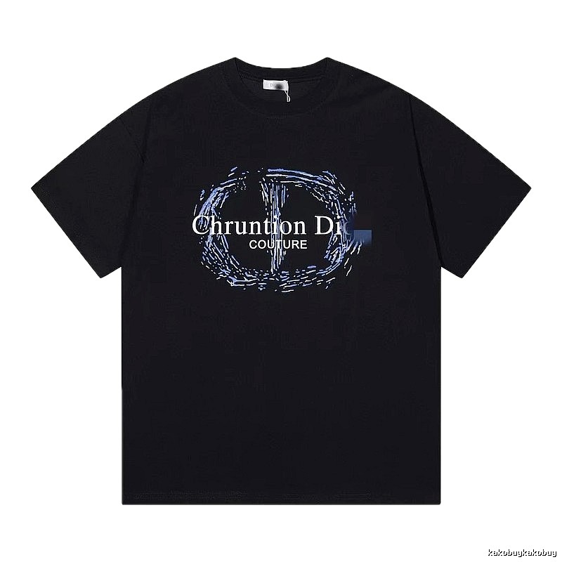 Dior Haute Couture Graffiti-style Black Short-sleeve T-shirt