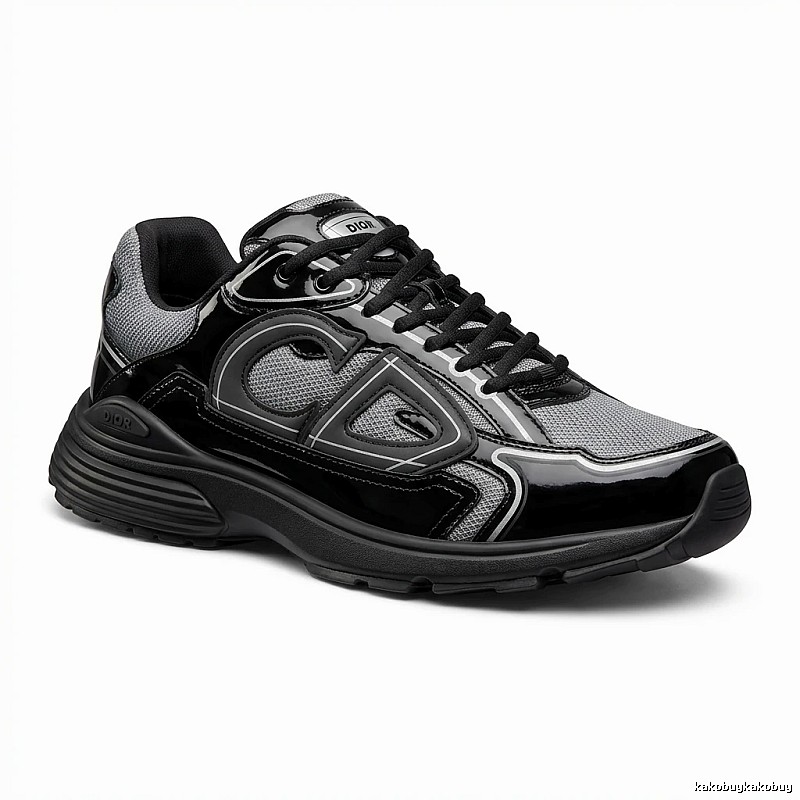 Dior retro-style black and grey sports shoes
