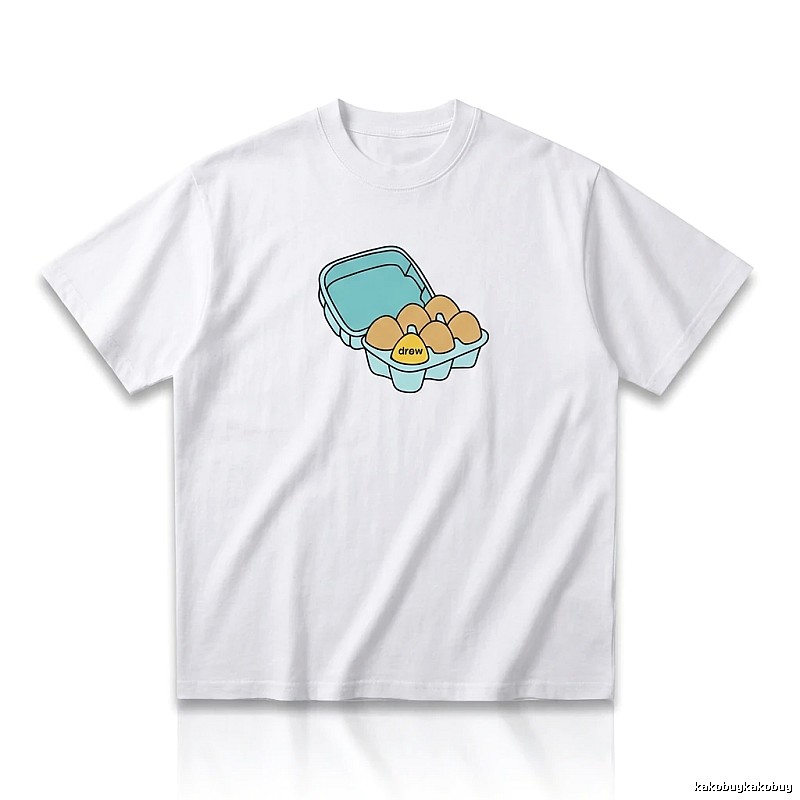 DREW Egg Series Simple White T-shirt