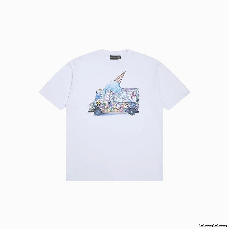 DREW Graffiti Ice Cream Truck Street Style White T-shirt