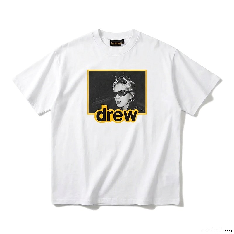 DREW Portrait Print White T-shirt