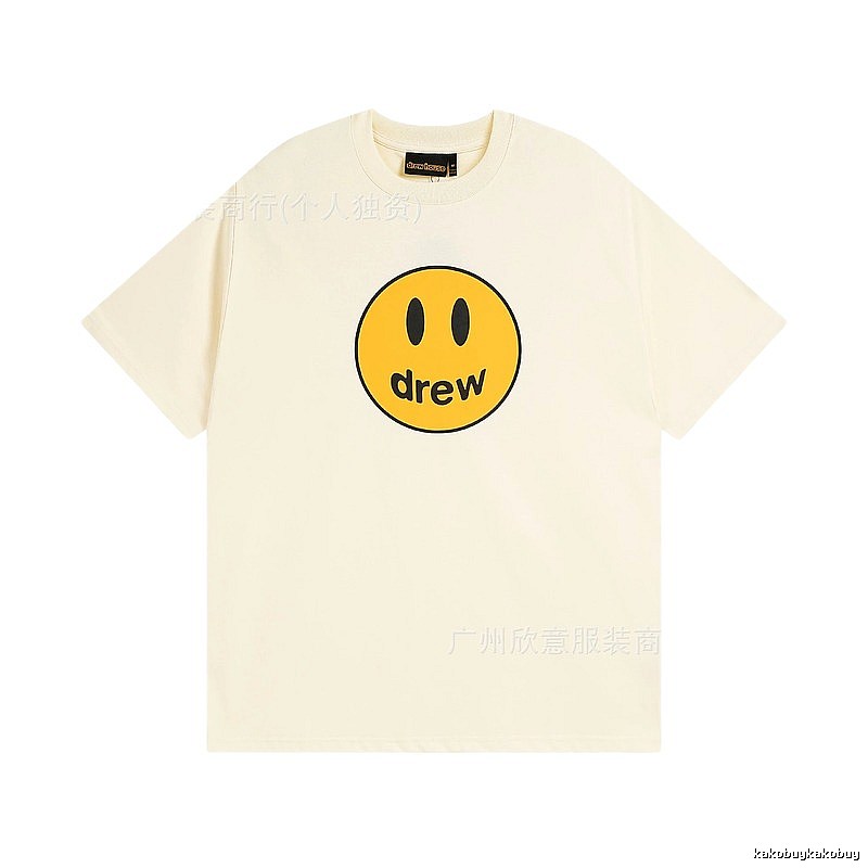 DREW Smiley Street Style Off-white Short Sleeve T-Shirt