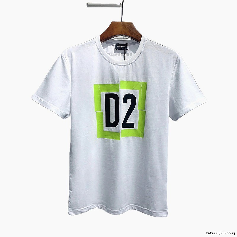 DSQ D2 Streetwear Brand White Casual Short-sleeve T-shirt