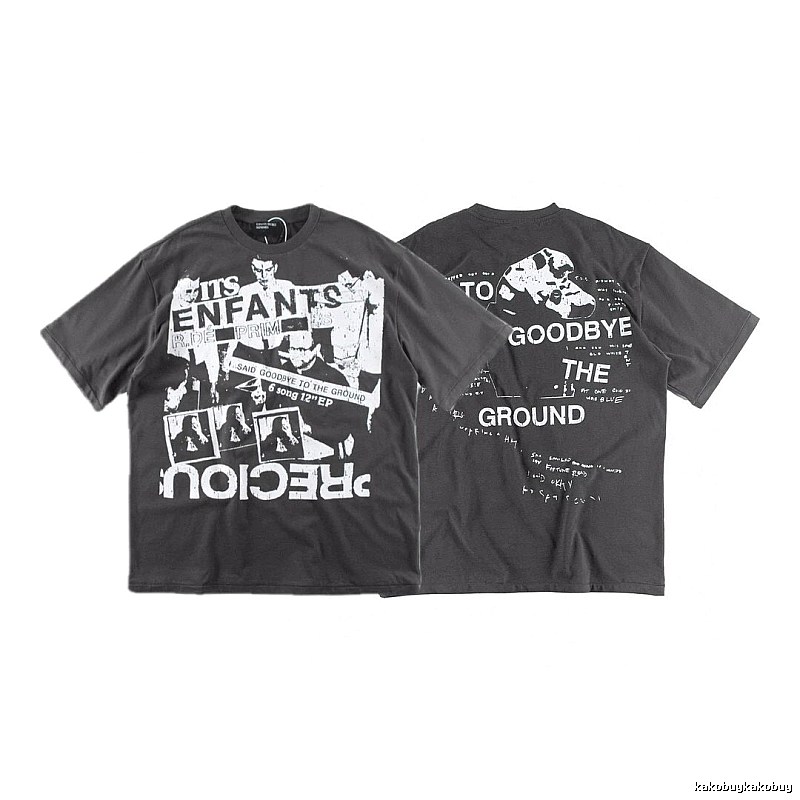 ERD GRJKD Printed Dark Style Charcoal Gray T-Shirt