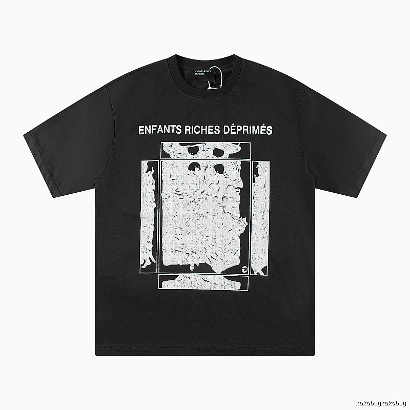 ERD Portrait Print Dark Style Black T-shirt
