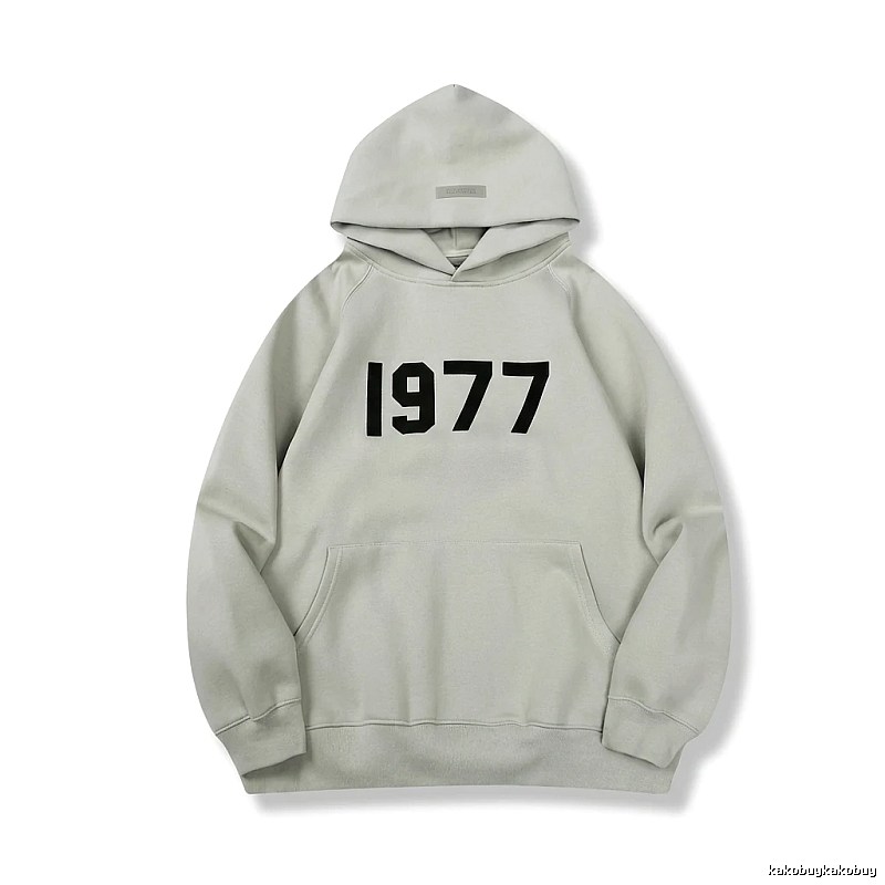 ESSENTIALS 1977 Minimalist Style Light Gray Hoodie