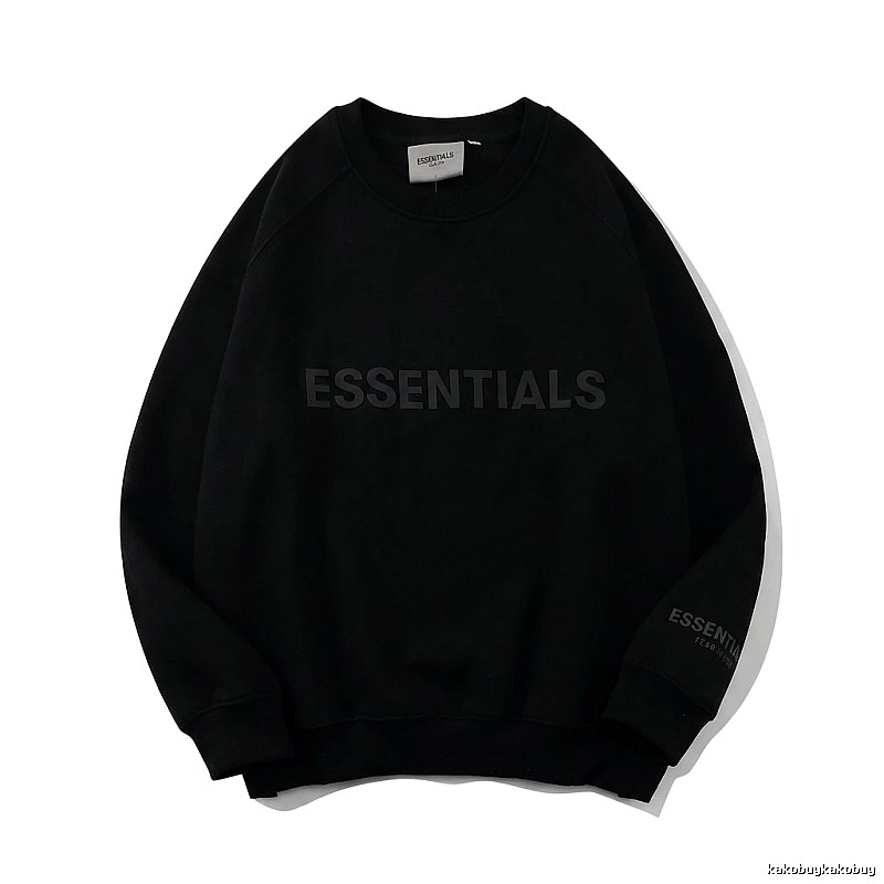 ESSENTIALS minimalist style black sweatshirt
