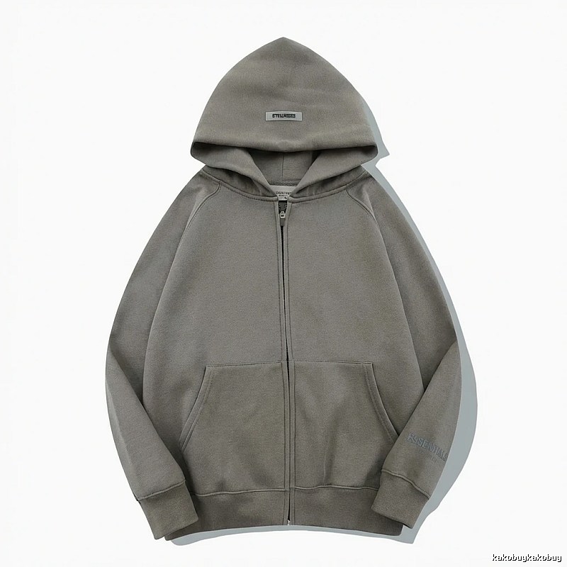 ESSENTIALS minimalist style grey hoodie
