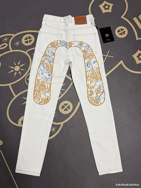 Evisu Ornate Graphic Jeans Style Edit in White