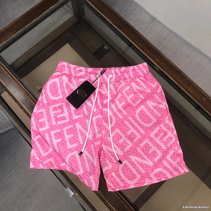 Fendi All-over Monogram Streetwear Style Pink Shorts