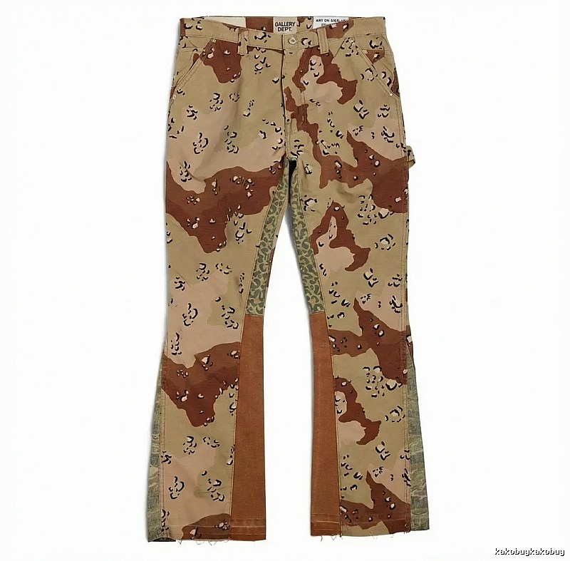 Gallery Dept Camouflage Patchwork Style Long Pants
