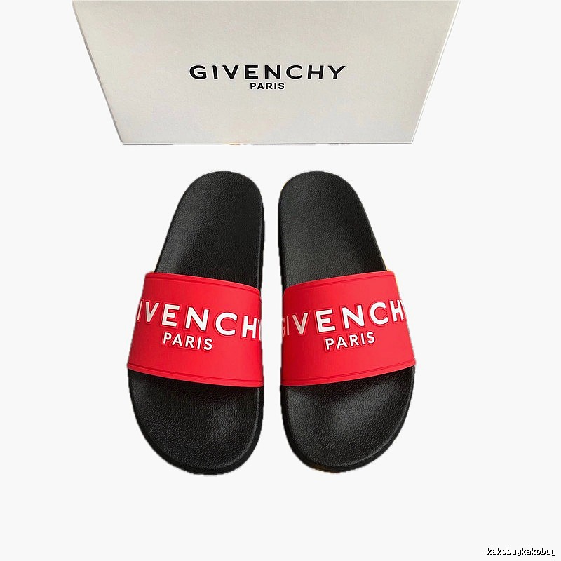 Givenchy Classic Letter Casual Style Red & Black Slide Sandals
