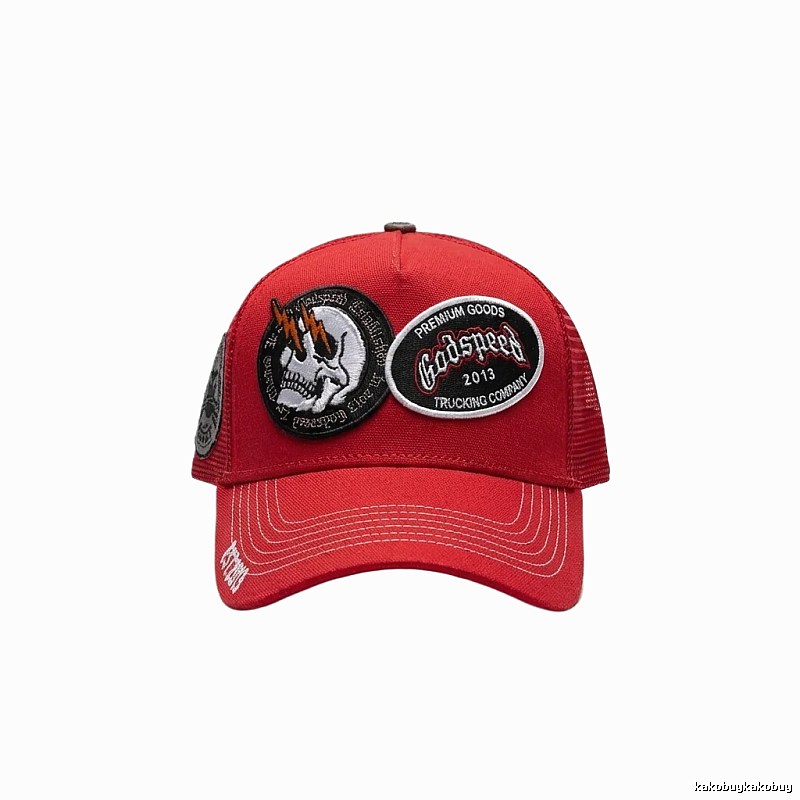 Godspeed Skull Retro Style Red Hat