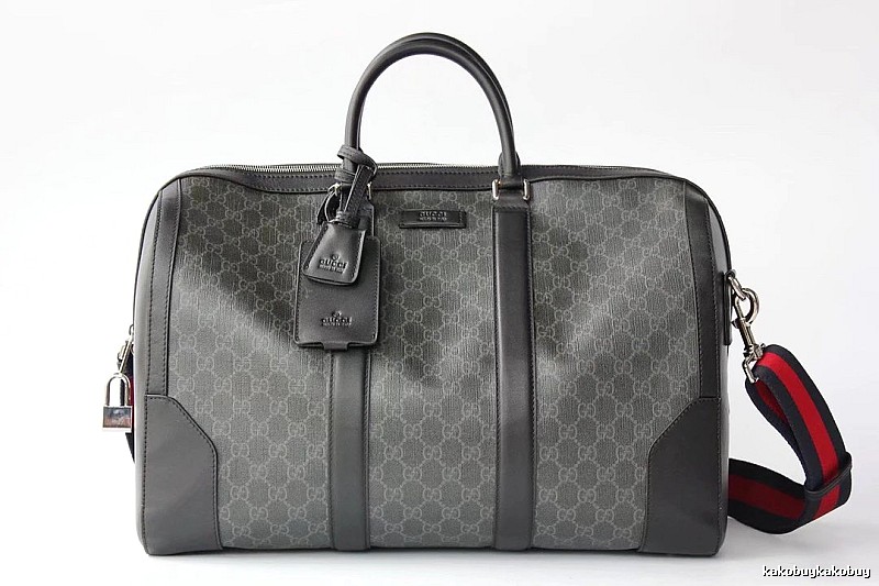 Gucci Duffel Bag with Gray GG Monogram Duffel for Streetwear Looks
