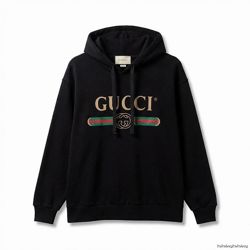 Gucci letter print style black hoodie