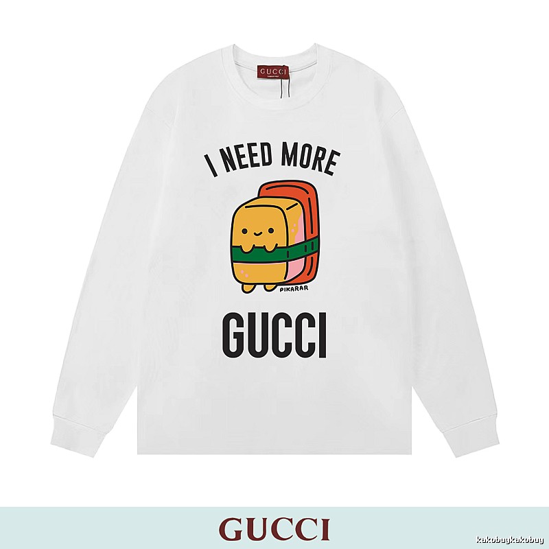 Gucci Long Sleeve Sweatshirt with White Long Sleeve Sweatshirt with