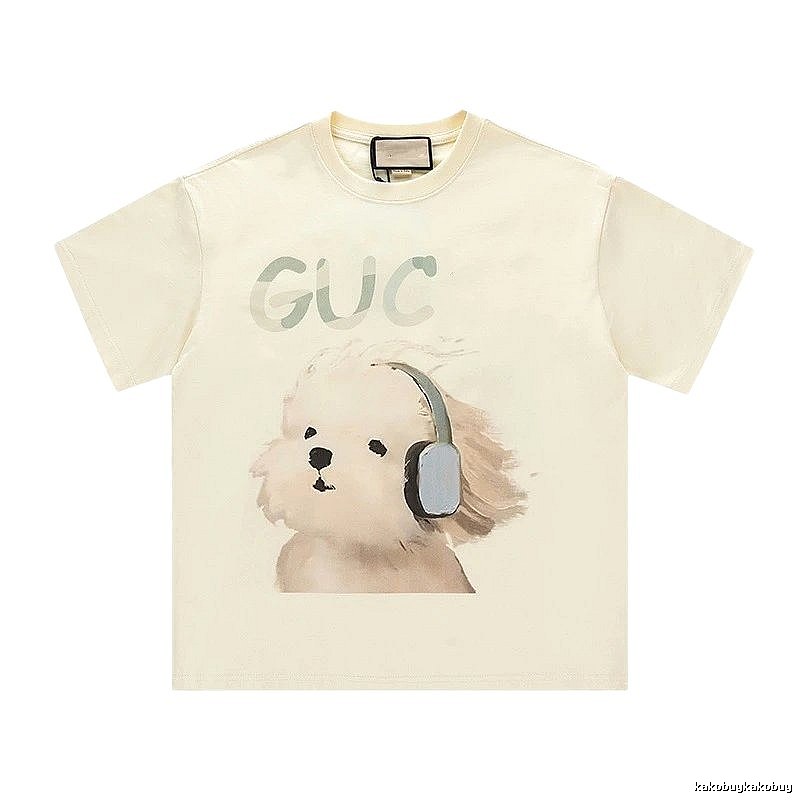 Gucci Puppy Print Casual Off-white T-Shirt