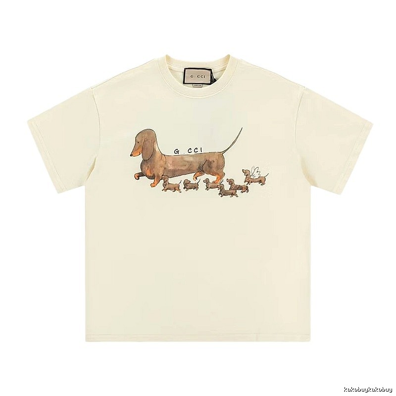 Gucci Sausage Print Casual Style Off-white T-shirt