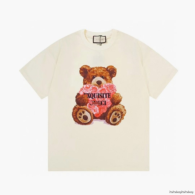 Gucci Teddy Bear Print Casual Off-white T-shirt