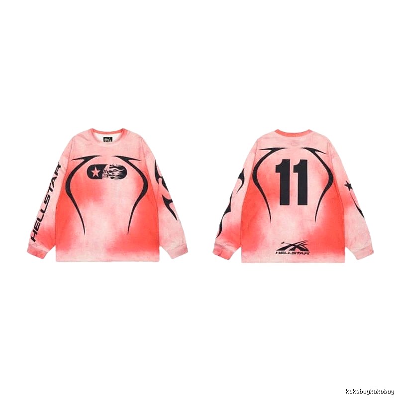 Hellstar 11 Street Style Gradient Pink Long-sleeve T-shirt