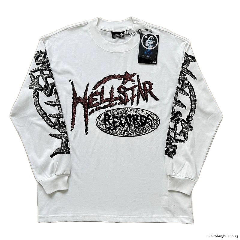 Hellstar dark style white long-sleeved shirt