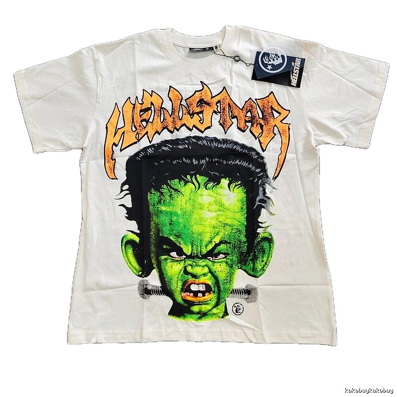 Hellstar Frankenstein Street Style White T-shirt
