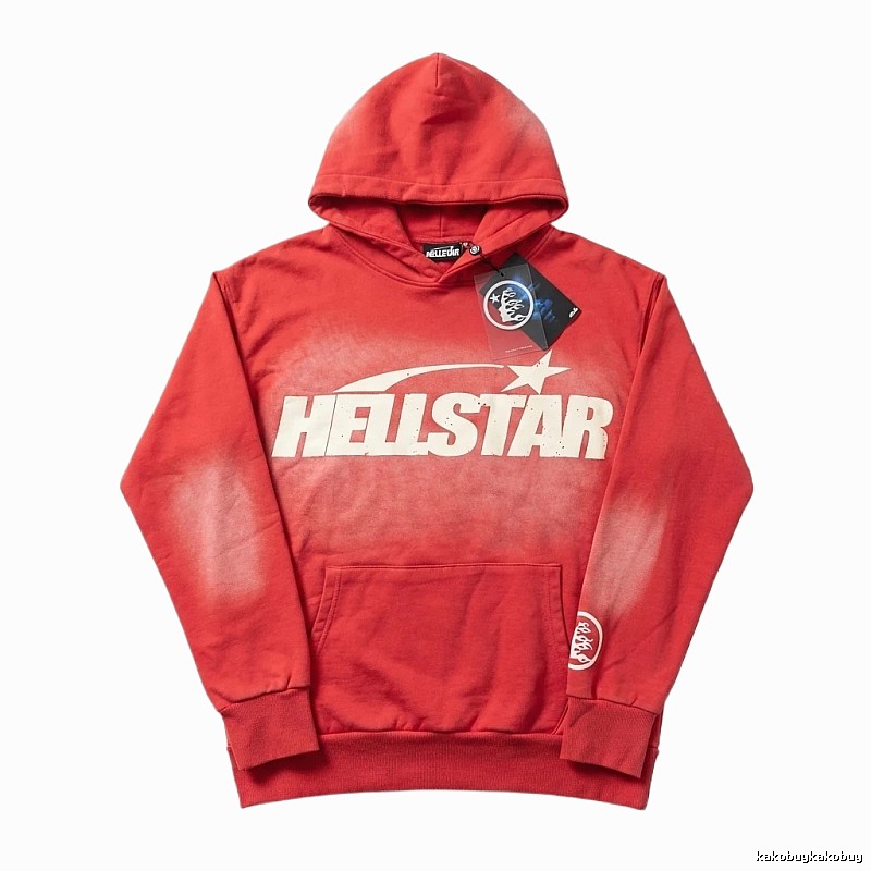 Hellstar trendy brand red hoodie