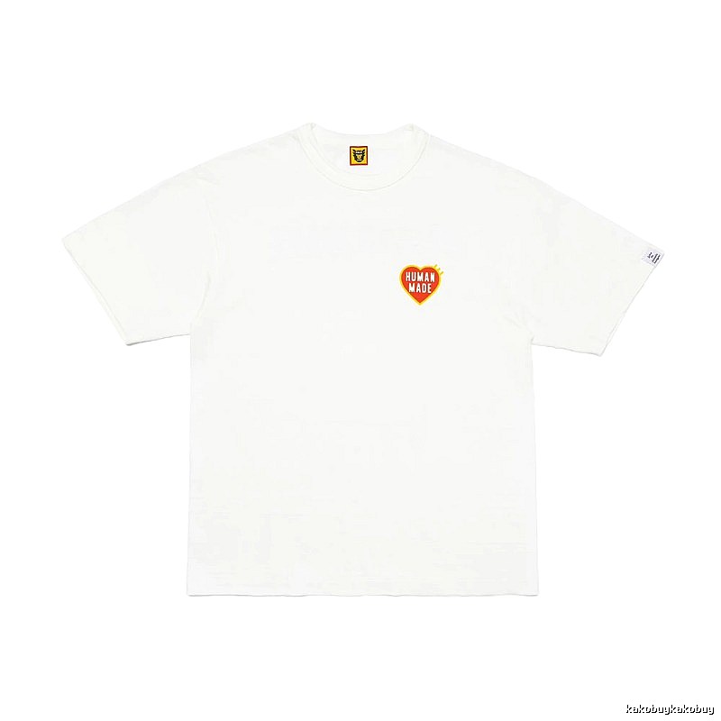 HUMAN MADE Heart Print Japanese Streetwear White T-Shirt