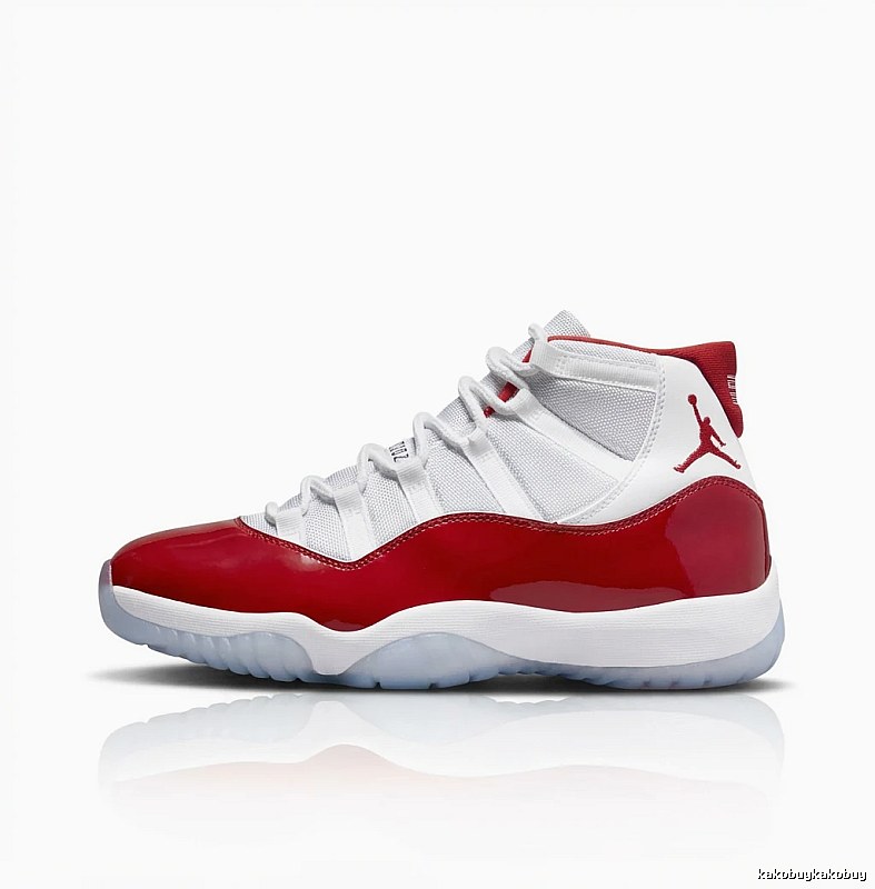 Jordan 11 High-Top Red and White Trendy Sneakers