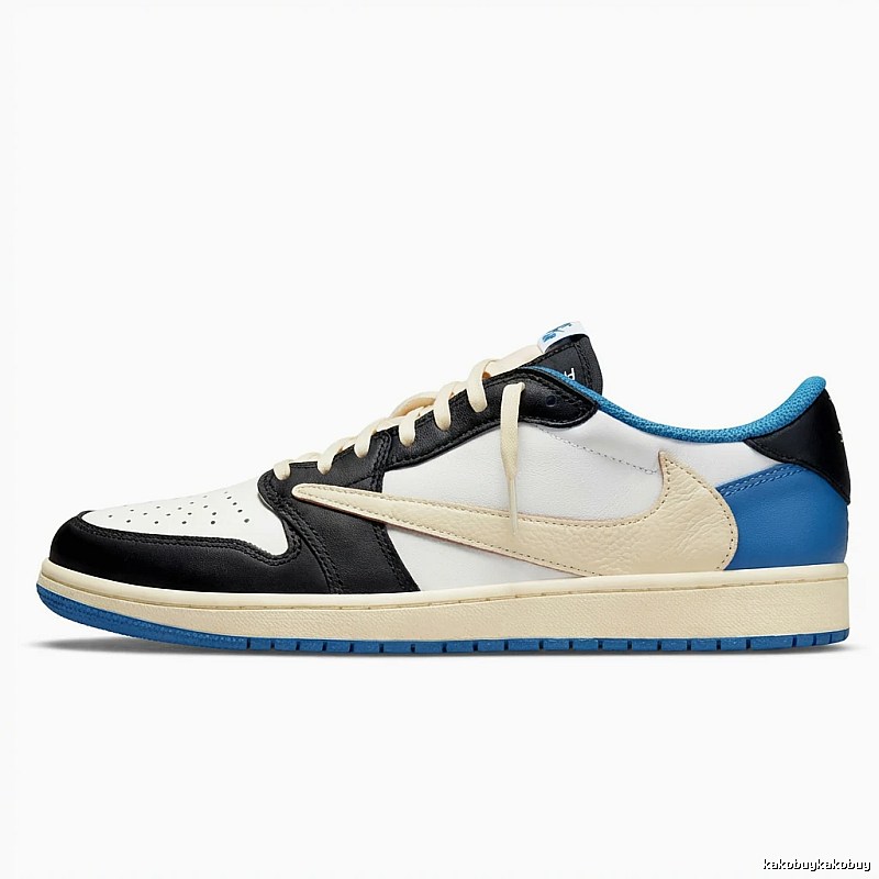 Jordan AJ1 black, white and blue trendy sneakers