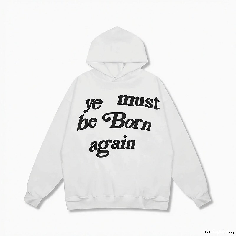 Kanye's religious-style white hoodie.