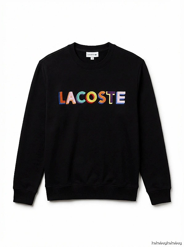 Lacoste Colorful Letter Style Black Sweatshirt