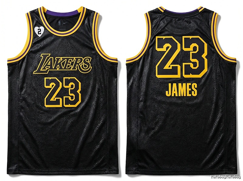Lakers LBJ retro-style black jersey