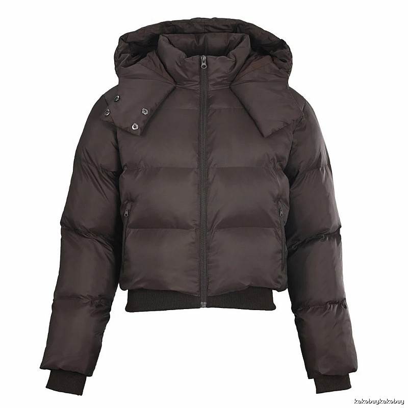 Layering Cropped Puffer Jacket by Independent Design - Dark Brown