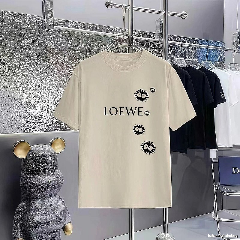 LOEWE x My Neighbor Totoro Collaboration Casual-style Beige Short-sleeve T-shirt