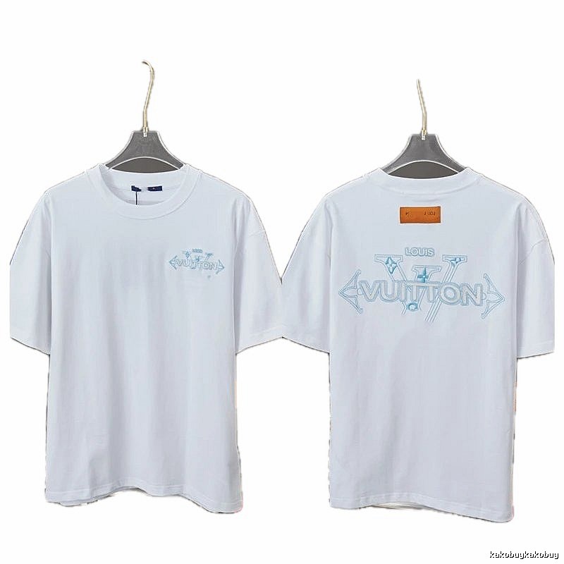 Louis Vuitton Embroidered Trendy-style White T-Shirt
