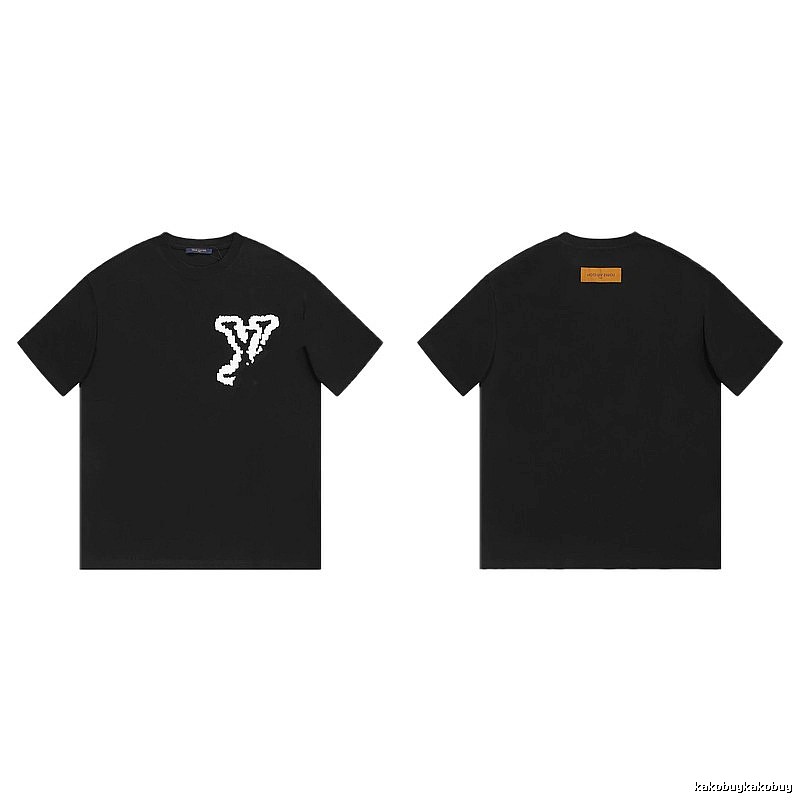 Louis Vuitton Graffiti Trend Style Black T-shirt