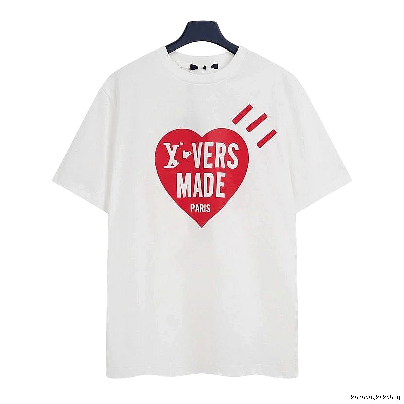Louis Vuitton Heart Print Trendy Style White T-Shirt