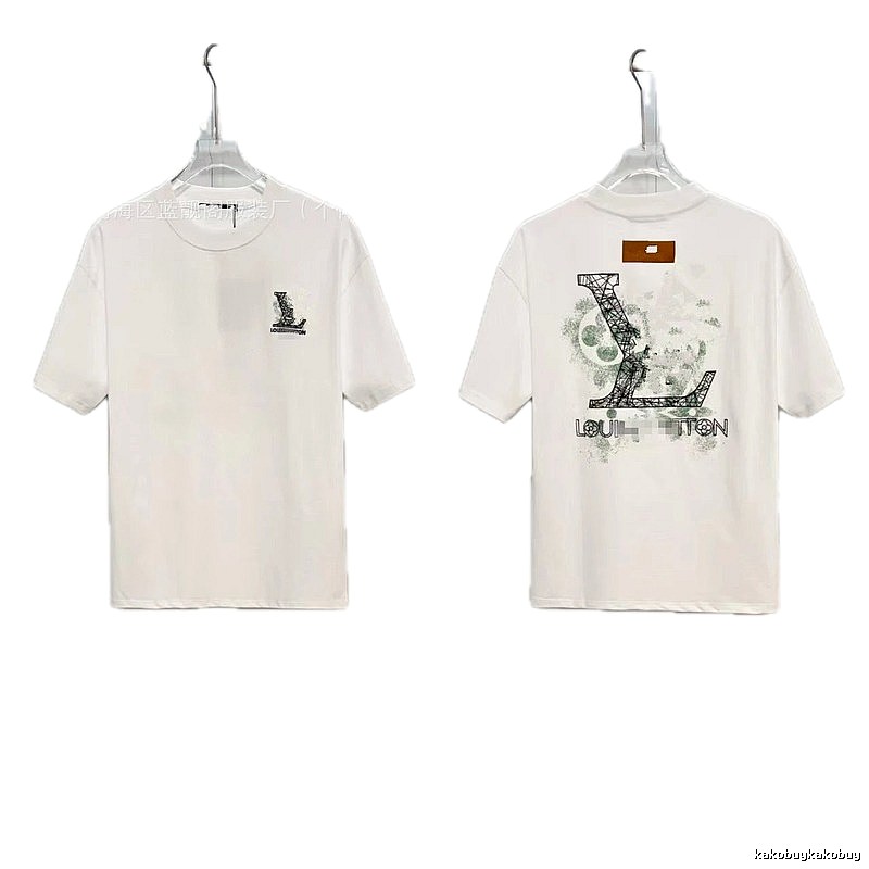 Louis Vuitton Large Print Trendy Style White T-Shirt