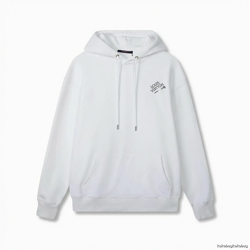Louis Vuitton minimalist style white hoodie