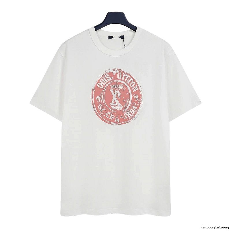 Louis Vuitton Vintage-style White T-Shirt with Stamp