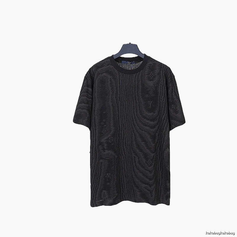 Louis Vuitton Wood-grain Jacquard Street-cool Black T-Shirt