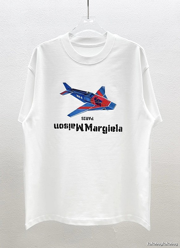 Maison Margiela MM6 Fighter Jet Print White T-Shirt