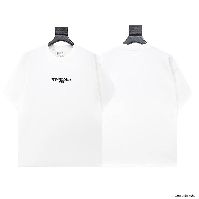Maison Margiela Reverse Embroidered Minimalist Style White T-Shirt