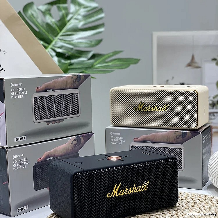 Marshall Emberton Portable Speaker in Cream and Black
