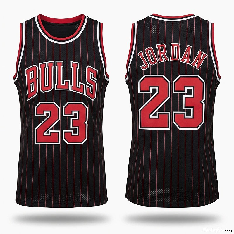 Michael Jordan No. 23 black and red jersey