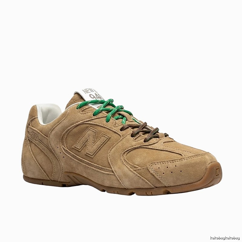 Miu Miu retro-style brown-green sports shoes.