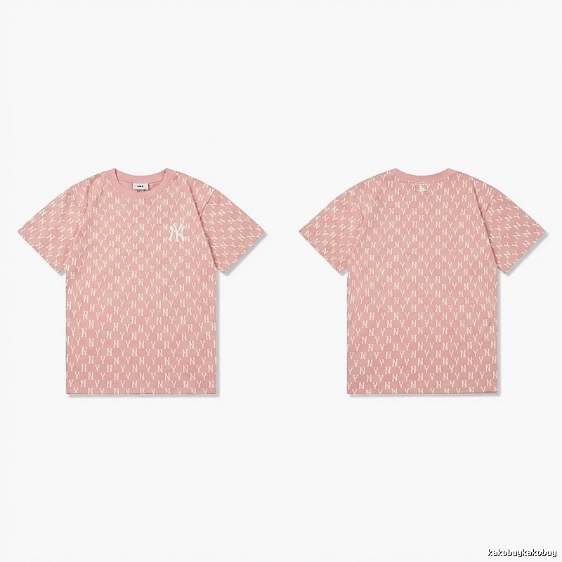 MLB full - print style pink T - shirt