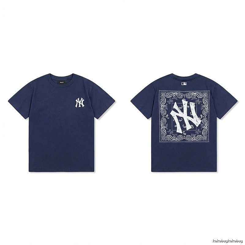 MLB Printed Trendy Style Navy Blue T-shirt